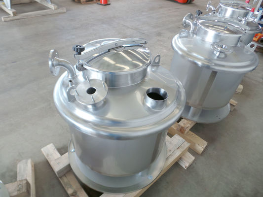4 x 240L AISI 316L; stainless-steel mixing tanks customised for the customer's agtitators; single skin, vertical