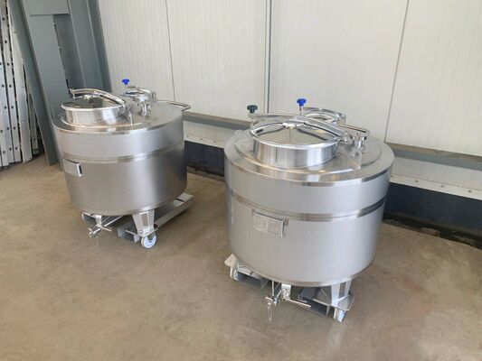 2 x Brand new 400L stainless-steel AISI316L vertical storage tanks.