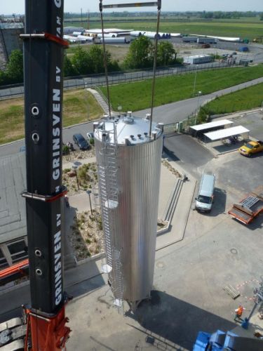 6 x 120.000L - 1006 US bbl - 31.700 US gal AISI 304; Stainless-steel storage-tanks; vertical; insulated; conical