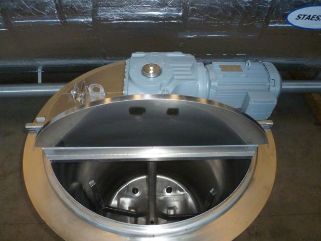 1 x 1.000L V2A; Edelstahl Mischbehälter; Wärmetauscher; Isoliert; Anker Rührwerk