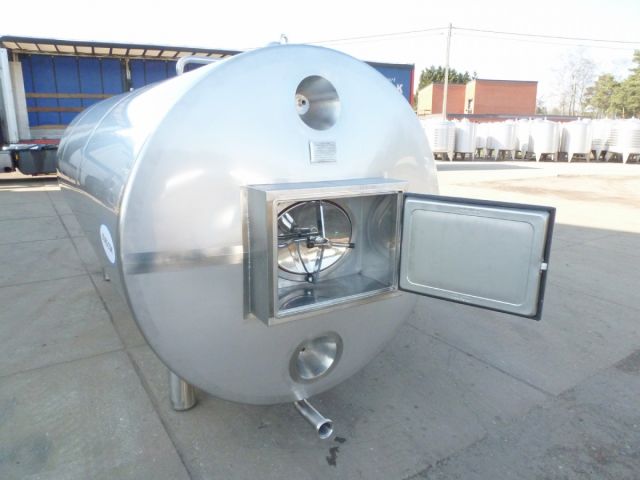 1 x 4.8 m³ AISI316; cuve de stockage inoxydable; isolée; horizontal