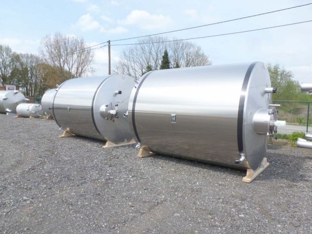 2 x 15m³ V2A; Edelstahl Behälter; einwandig; vertikal; flachboden
