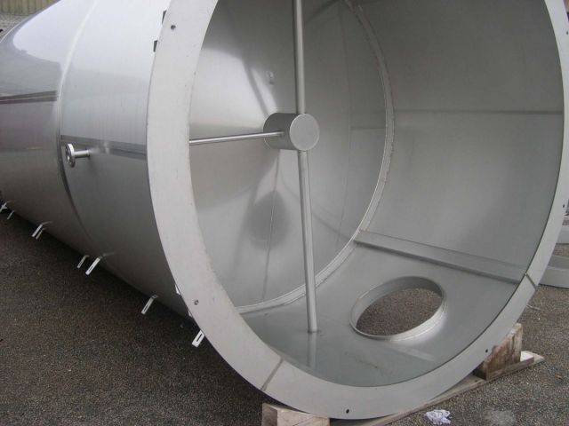 1 x 30m³ AISI316; roestvrijstalen druktank; enkelwandig; vertikaal; 3 bar PED CE CODAP