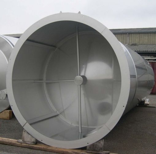 1 x 30m³ AISI316; roestvrijstalen druktank; enkelwandig; vertikaal; 3 bar PED CE CODAP