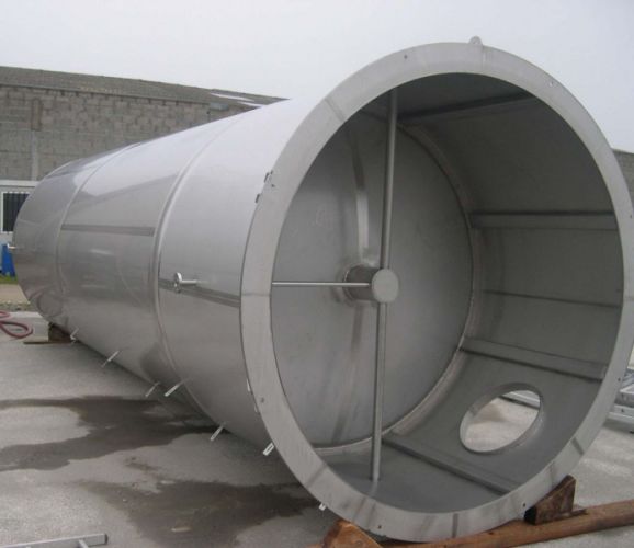 1 x 30m³ AISI316; roestvrijstalen druktank; enkelwandig; vertikaal; 3 bar PED CE CODAP