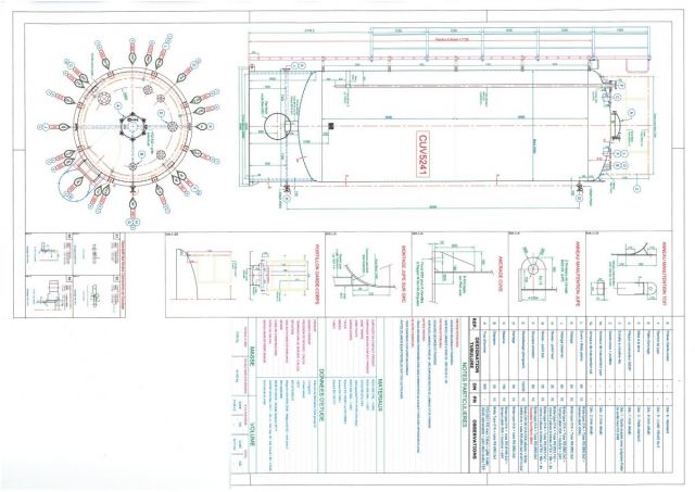 1 x 30m³ AISI316; roestvrijstalen druktank; enkelwandig; vertikaal; 3 bar PED CE CODAP