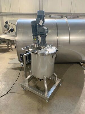 1 x Nieuwe roestvrijstalen verticale mengtank van 300L in AISI316L