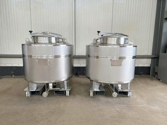 2 x Brand new 400L stainless-steel AISI316L vertical storage tanks.