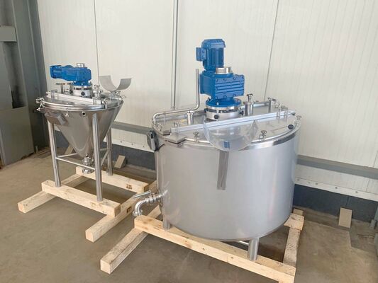 1 x New 500L stainless-steel AISI304L vertical mixing tank. 1 x New 60L stainless-steel AISI304L vertical mixing tank.
