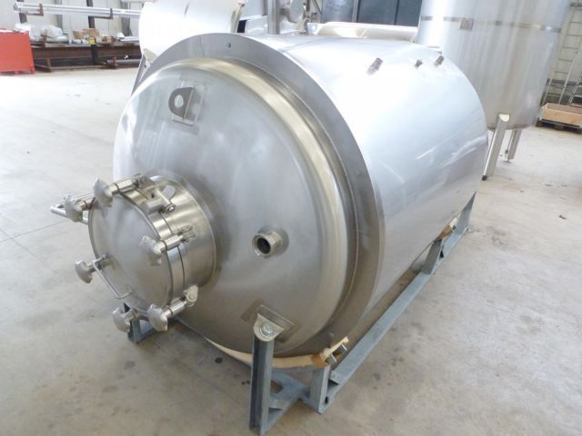 1 x 1.95m³ AISI304; warmtewisselaar; isolatie; verticaal; conisch