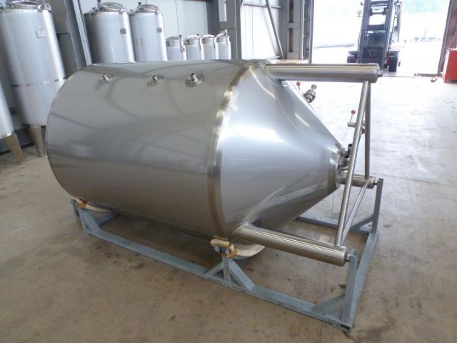 1 x 1.95m³ AISI304; warmtewisselaar; isolatie; verticaal; conisch