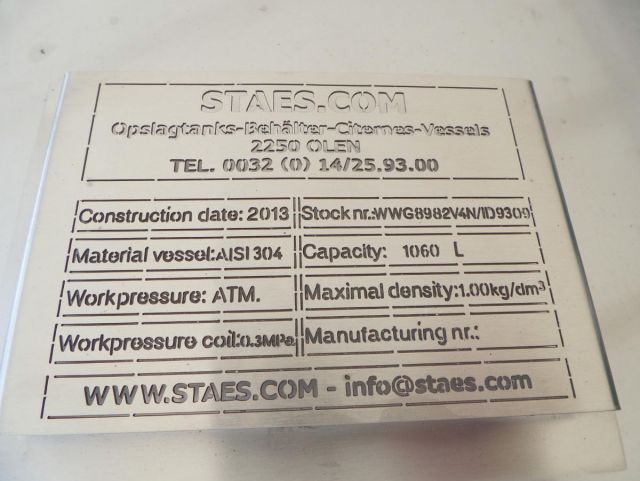 2 x 1060L - 9 US bbl - 280 US gal AISI316; heat-exchanger; insulated; vertical; conical bottom