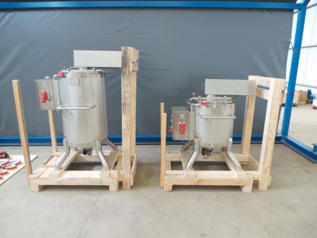 1 x 160L & 1 x 250L V4A; einwandig edelstahl Mischbehalter
