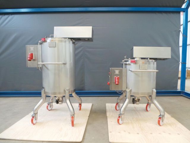 1 x 160L & 1 x 250L V4A; einwandig edelstahl Mischbehalter