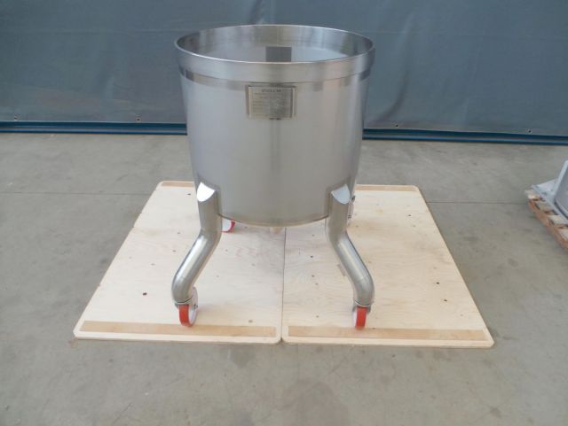 1 x 150L V2A; einwandige Transportbehälter auf Rädern