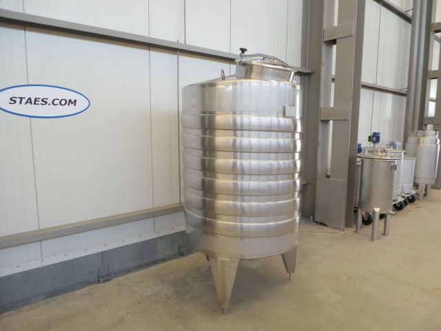 2 x 1.480L - 12 US bbl - 390 US gal AISI316; stainless-steel tanks; heat-exchanger; vertical; conical bottom