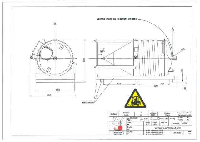 3 x 1.500L - 12 US bbl - 396 US gal - AISI304; CCT beer fermentors; fermentation tank for beer; heat exchanger