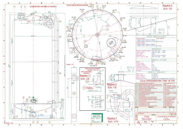 1 x 83m³ AISI304; verticale roestvrijstalen opslagtank op rok; geisoleerd en bekleed met roestvrijstaal