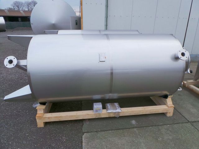 2 x 4m³ V2A; Edelstahl Behälter; Stehend; Einwandig & 1 x 52m³ Polyester(GFK) tank, mit Zertifikat für Lebensmittel
