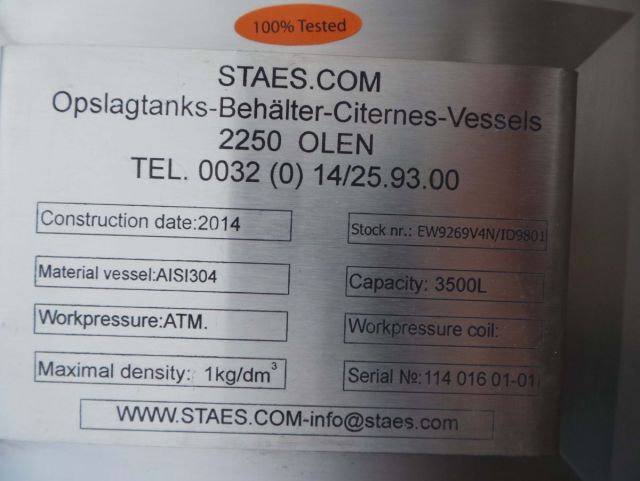 2 x 4m³ V2A; Edelstahl Behälter; Stehend; Einwandig & 1 x 52m³ Polyester(GFK) tank, mit Zertifikat für Lebensmittel