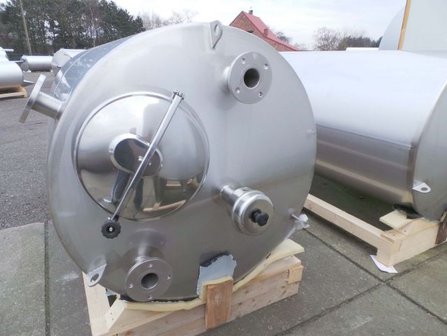 2 x 4m³ V2A; Edelstahl Behälter; Stehend; Einwandig & 1 x 52m³ Polyester(GFK) tank, mit Zertifikat für Lebensmittel
