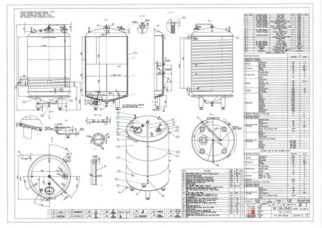 13 x 14.2m³ AISI304; BBT bright beer tanks; vertical on legs, insulated tank; heat exchanger