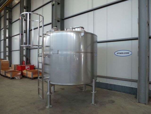 1 x 6m³ AISI316; Edelstahl Behälter auf Fussen