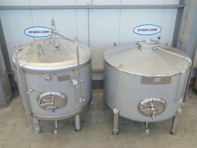 1 x 3.6m³ AISI304 stainless-steel storage tank & 1 x 3m³ AISI304 BBT pressure tank; PED CE TüV; 10% Rx