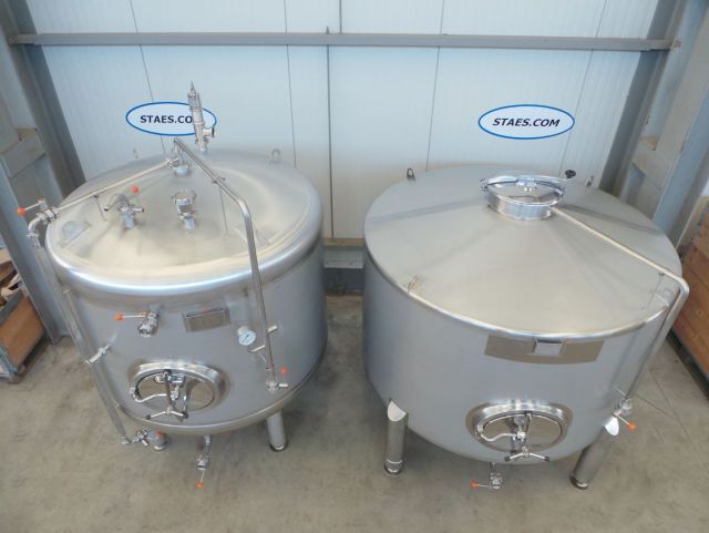 1 x 3.6m³ AISI304 stainless-steel storage tank & 1 x 3m³ AISI304 BBT pressure tank; PED CE TüV; 10% Rx