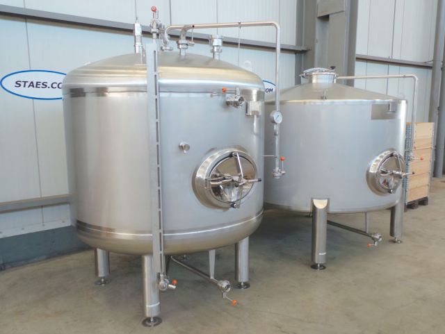 1 x 3.6m³ AISI304 stainless-steel storage tank & 1 x 3m³ AISI304 BBT pressure tank; PED CE TüV; 10% Rx