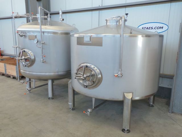 1 x 3.6m³ AISI304 stainless-steel storage tank & 1 x 3m³ AISI304 BBT pressure tank; PED CE TüV; 10% Rx