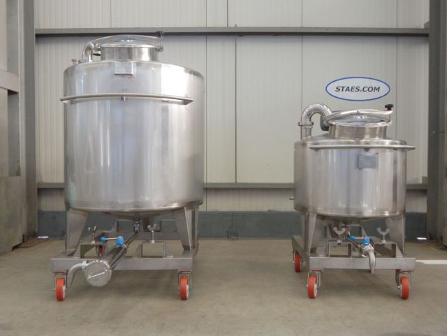 1 x 300L & 1 x 1.000L AISI316 cuve de mélange en acier inoxydable; échangeur thermique