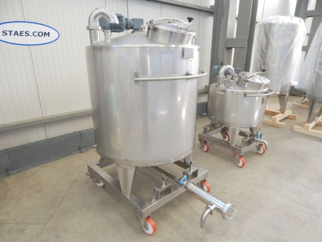 1 x 300L & 1 x 1.000L AISI316 cuve de mélange en acier inoxydable; échangeur thermique