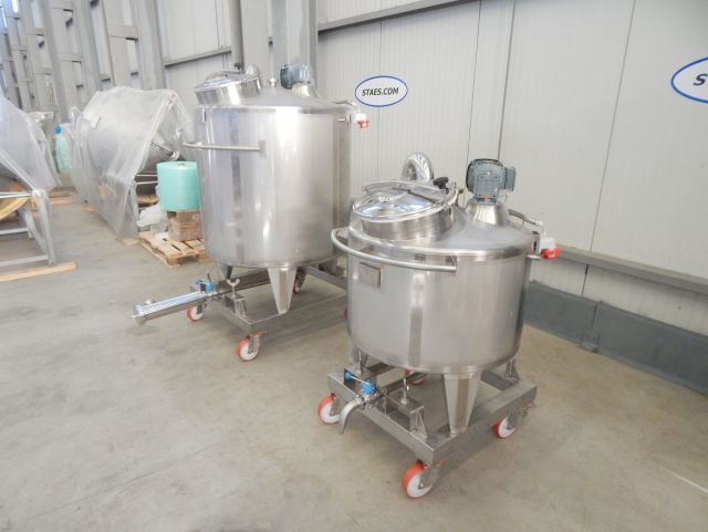 1 x 300L & 1 x 1.000L AISI316 cuve de mélange en acier inoxydable; échangeur thermique