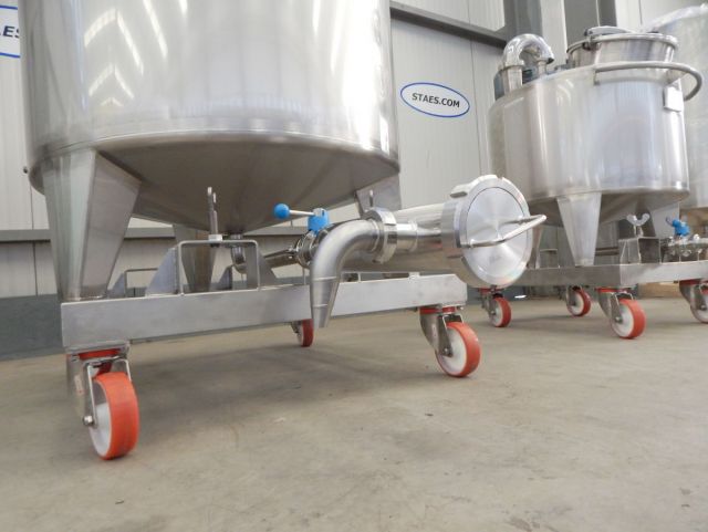 1 x 300L & 1 x 1.000L AISI316 cuve de mélange en acier inoxydable; échangeur thermique