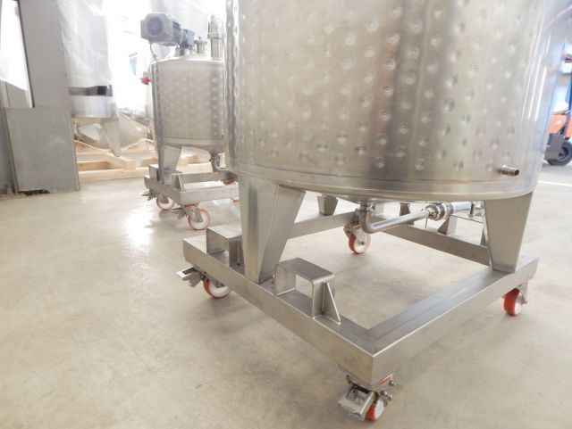 1 x 300L & 1 x 1.000L AISI316 cuve de mélange en acier inoxydable; échangeur thermique
