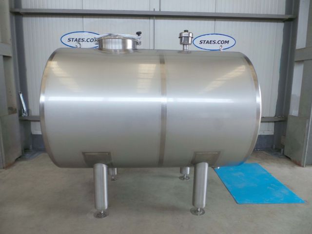 2 x 2m³ AISI304; stainless-steel insulated storage-tank: horizontal