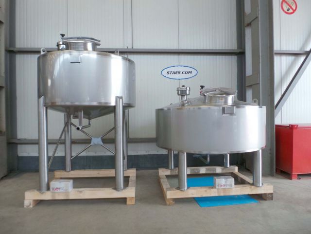 1 x 1.200L AISI316L mengtank; warmtewisselaar; isolatie & 1 x 1.200L AISI316L mengtank; enkelwandig