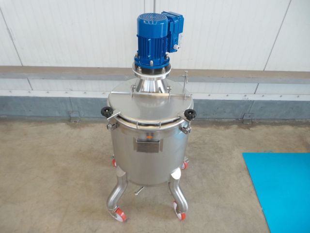 1 x 100L; AISI316; roestvrijstalen mengtanks met frequentie sturing; enkelwandig vertikaal