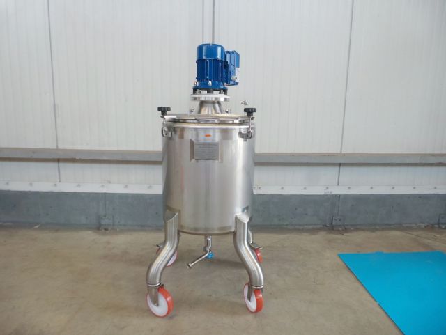 1 x 100L; AISI316; roestvrijstalen mengtanks met frequentie sturing; enkelwandig vertikaal