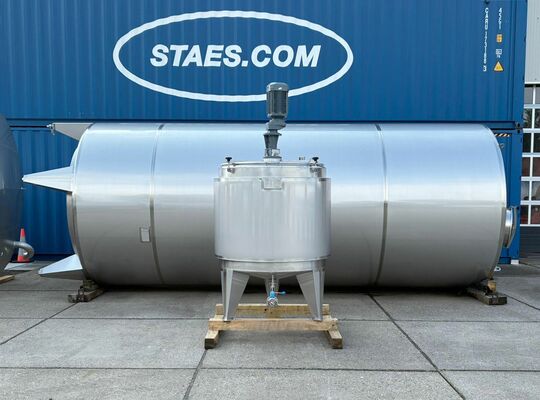 1 x Nieuwe roestvrijstalen verticale mengtank van 1.000L in AISI 316L