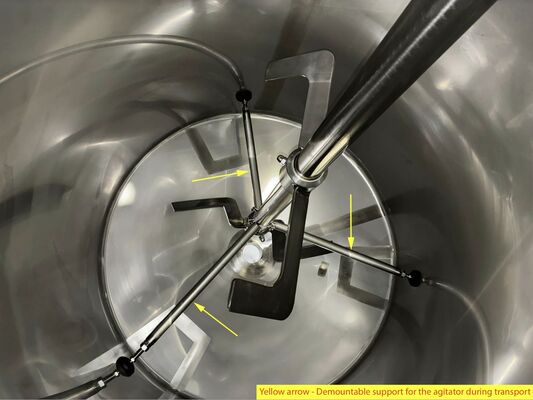 1 x New 1,500 L insulated vertical stainless steel mixing tank in AISI 316L
