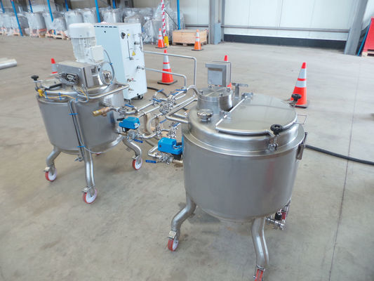 2 x 200L V4A; Mischbehälter mit elektrische Steuerung; Isoliert; Wärmetauscher; Heizaggregat
