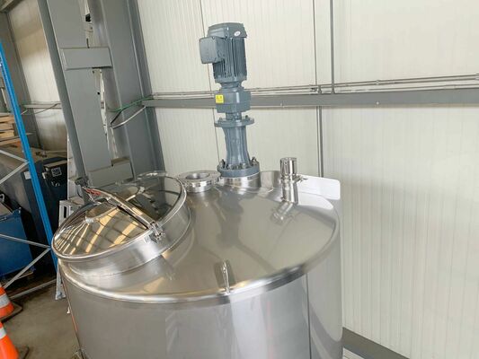 1 x Neuer vertikaler 2.000L Edelstahl-Mischbehälter aus AISI316L