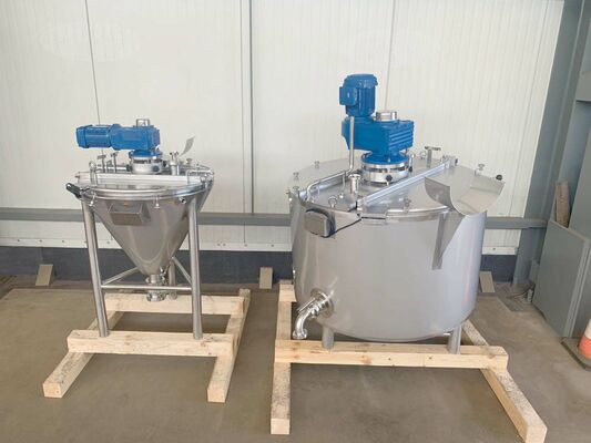 1 x New 500L stainless-steel AISI304L vertical mixing tank. 1 x New 60L stainless-steel AISI304L vertical mixing tank.