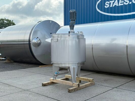 1 x Nieuwe roestvrijstalen verticale mengtank van 1.000L in AISI 316L