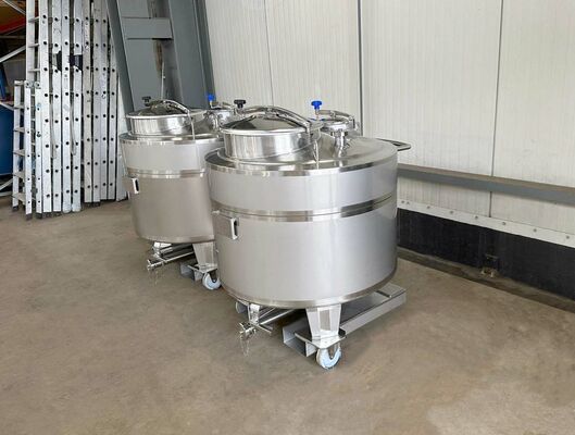 2 x Brand new 400L stainless-steel AISI316L vertical storage tanks.