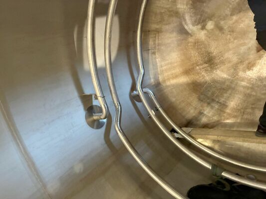 1 x stainless-steel second hand vertical storage tank of 40.000L in stainless-steel AISI 304L