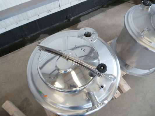 4 x 240L AISI 316L; stainless-steel mixing tanks customised for the customer's agtitators; single skin, vertical