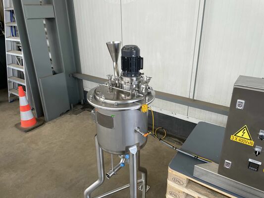 1 x Nieuwe roestvrijstalen verticale mengtank van 50L in AISI316L